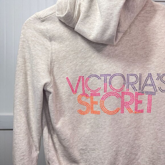 Victoria's Secret Jackets & Blazers - Victoria's Secret Full Zip Jacket Long Sleeve Pockets Hoodie Gems Logo FLAWED